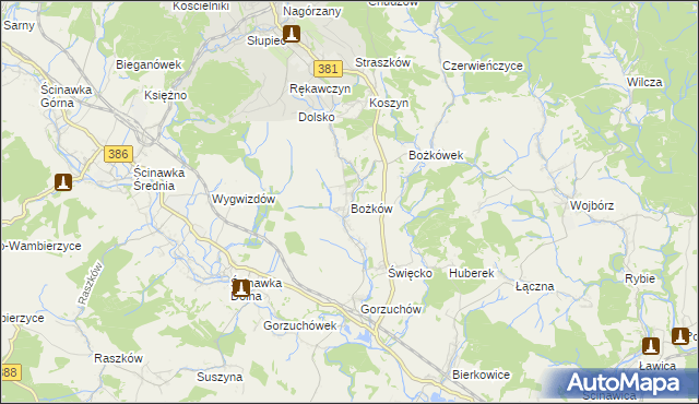 mapa Bożków, Bożków na mapie Targeo