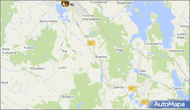 mapa Bramka gmina Morąg, Bramka gmina Morąg na mapie Targeo