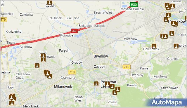 mapa Brwinów, Brwinów na mapie Targeo