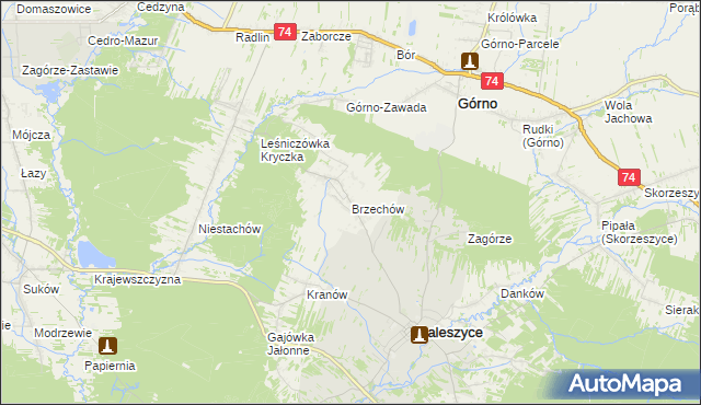 mapa Brzechów, Brzechów na mapie Targeo