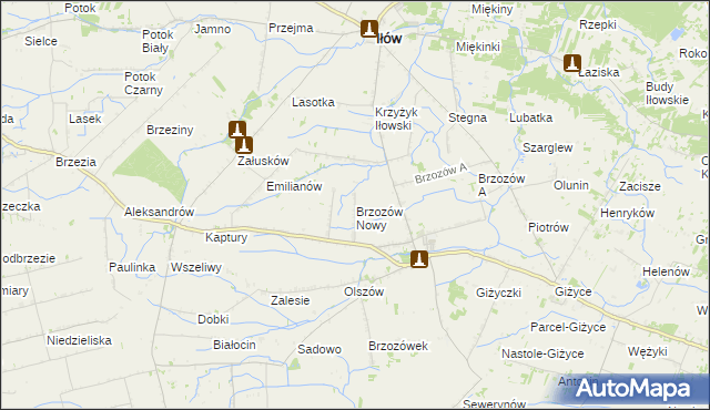 mapa Brzozów Nowy, Brzozów Nowy na mapie Targeo