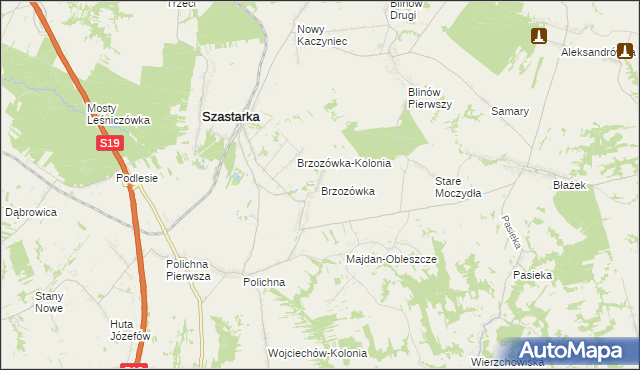 mapa Brzozówka gmina Szastarka, Brzozówka gmina Szastarka na mapie Targeo