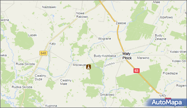 mapa Budy-Kozłówka, Budy-Kozłówka na mapie Targeo