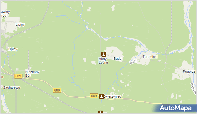mapa Budy Leśne, Budy Leśne na mapie Targeo