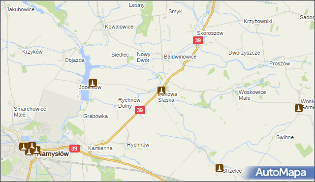 mapa Bukowa Śląska, Bukowa Śląska na mapie Targeo