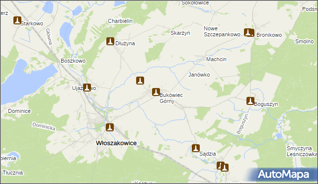 mapa Bukówiec Górny, Bukówiec Górny na mapie Targeo