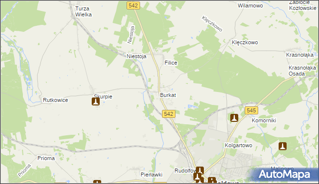mapa Burkat, Burkat na mapie Targeo