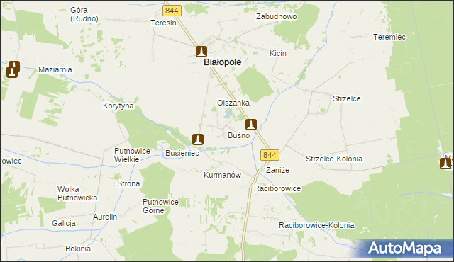 mapa Buśno, Buśno na mapie Targeo