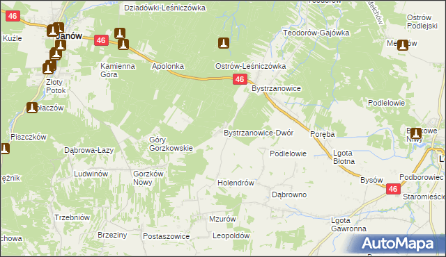 mapa Bystrzanowice-Dwór, Bystrzanowice-Dwór na mapie Targeo