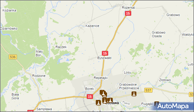 mapa Byszwałd, Byszwałd na mapie Targeo