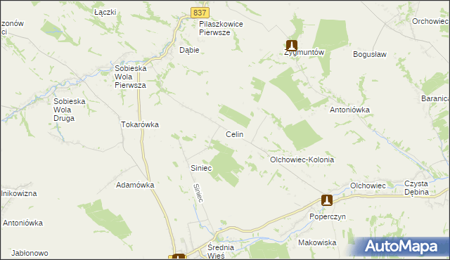 mapa Celin, Celin na mapie Targeo