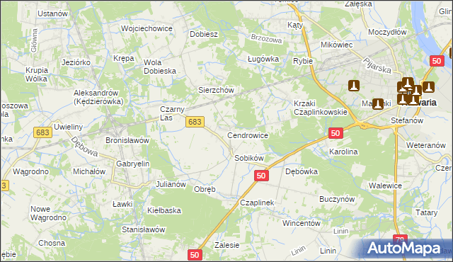 mapa Cendrowice, Cendrowice na mapie Targeo