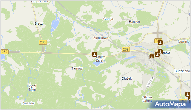 mapa Chełm Żarski, Chełm Żarski na mapie Targeo