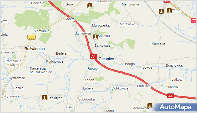 mapa Chłopice, Chłopice na mapie Targeo