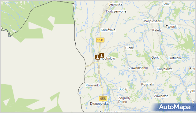 mapa Chochołów gmina Czarny Dunajec, Chochołów gmina Czarny Dunajec na mapie Targeo