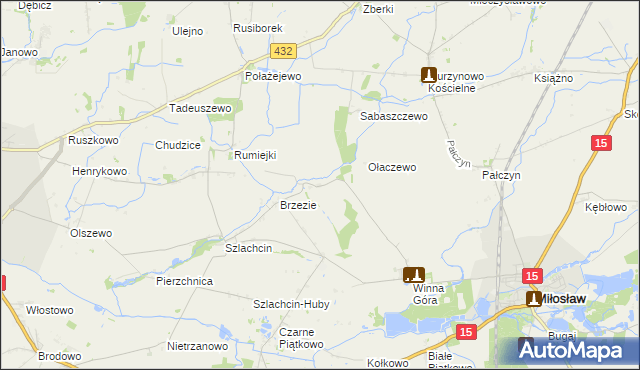 mapa Chocicza gmina Środa Wielkopolska, Chocicza gmina Środa Wielkopolska na mapie Targeo