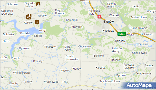 mapa Chocimów, Chocimów na mapie Targeo