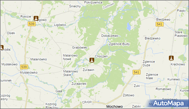 mapa Choczeń, Choczeń na mapie Targeo