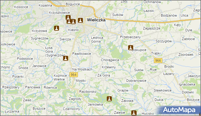 mapa Chorągwica, Chorągwica na mapie Targeo