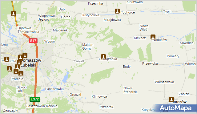 mapa Chorążanka, Chorążanka na mapie Targeo