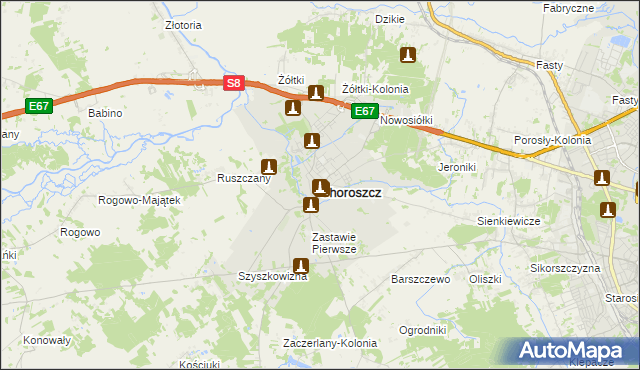mapa Choroszcz, Choroszcz na mapie Targeo