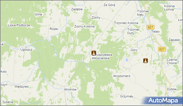 mapa Chruszczewka Włościańska, Chruszczewka Włościańska na mapie Targeo