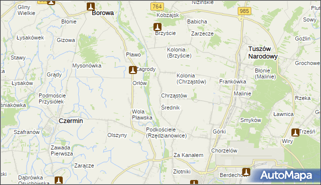mapa Chrząstów gmina Mielec, Chrząstów gmina Mielec na mapie Targeo