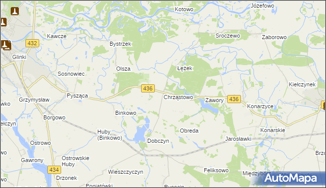 mapa Chrząstowo gmina Książ Wielkopolski, Chrząstowo gmina Książ Wielkopolski na mapie Targeo