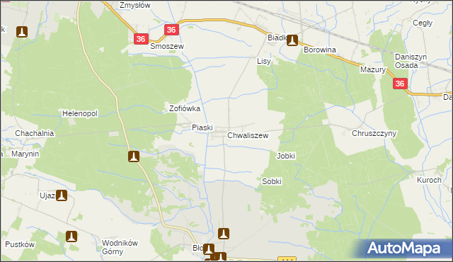 mapa Chwaliszew, Chwaliszew na mapie Targeo