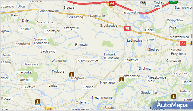 mapa Cichawa, Cichawa na mapie Targeo