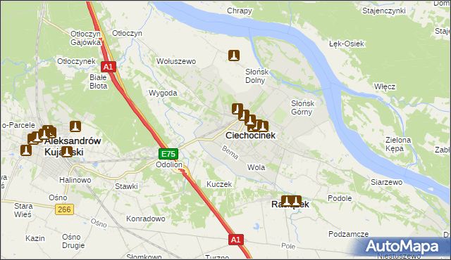 mapa Ciechocinek, Ciechocinek na mapie Targeo