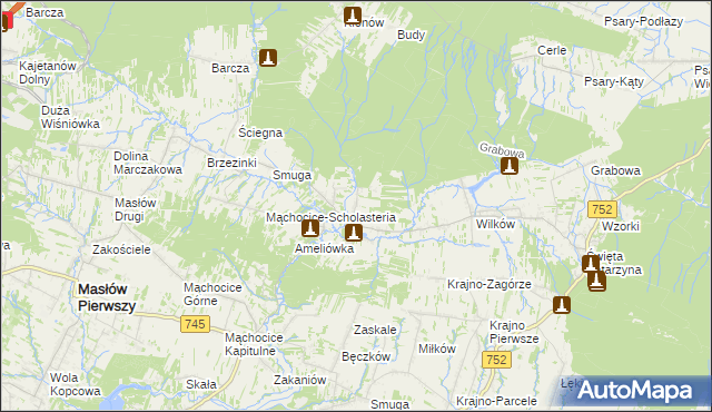 mapa Ciekoty, Ciekoty na mapie Targeo