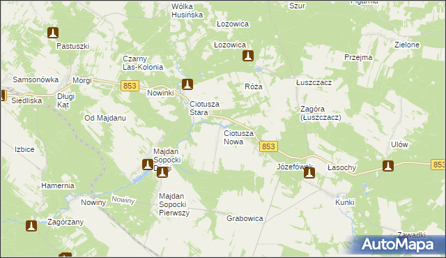mapa Ciotusza Nowa, Ciotusza Nowa na mapie Targeo