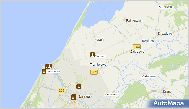 mapa Cisowo, Cisowo na mapie Targeo