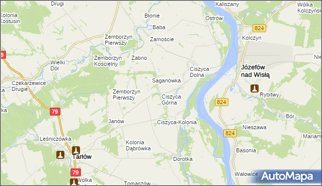 mapa Ciszyca Górna, Ciszyca Górna na mapie Targeo