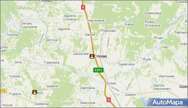 mapa Cmolas, Cmolas na mapie Targeo