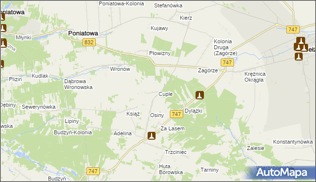 mapa Cuple, Cuple na mapie Targeo