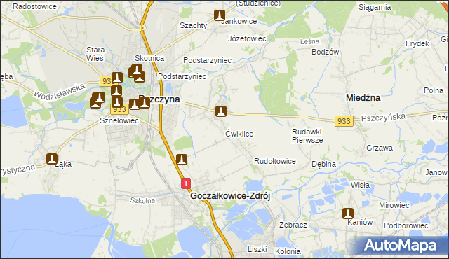 mapa Ćwiklice, Ćwiklice na mapie Targeo