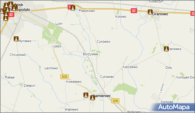 mapa Cykowo, Cykowo na mapie Targeo