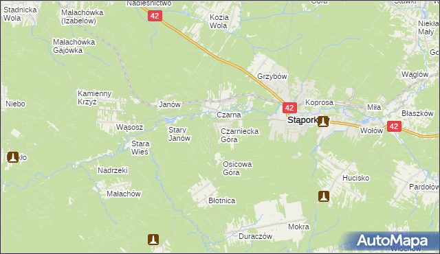 mapa Czarniecka Góra, Czarniecka Góra na mapie Targeo