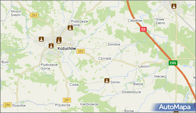 mapa Czciradz, Czciradz na mapie Targeo