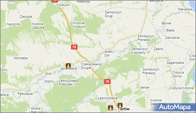 mapa Czekarzewice Pierwsze, Czekarzewice Pierwsze na mapie Targeo