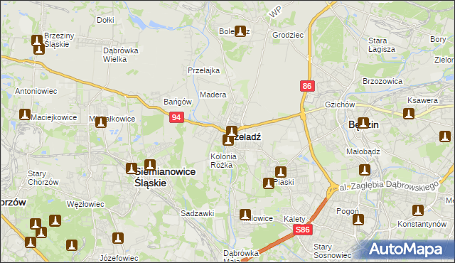 mapa Czeladź, Czeladź na mapie Targeo