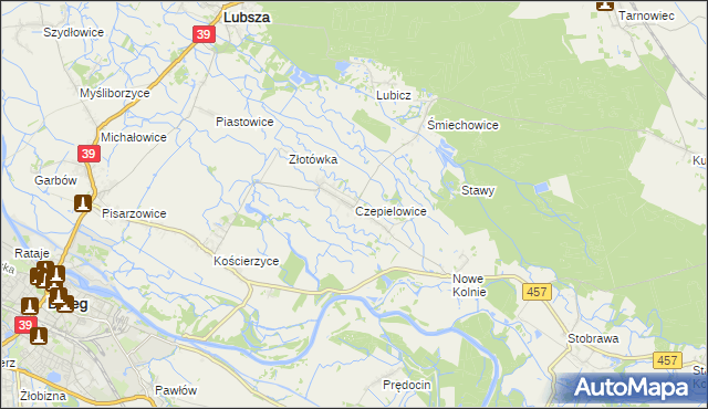 mapa Czepielowice, Czepielowice na mapie Targeo