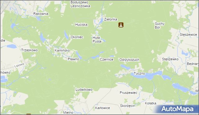 mapa Czernice gmina Murowana Goślina, Czernice gmina Murowana Goślina na mapie Targeo