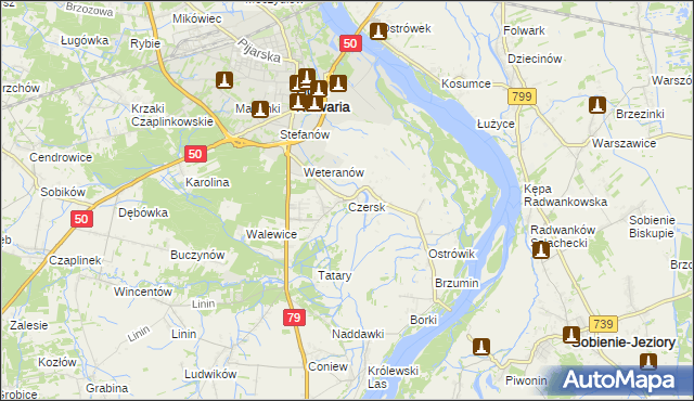 mapa Czersk gmina Góra Kalwaria, Czersk gmina Góra Kalwaria na mapie Targeo