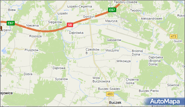mapa Czestków F, Czestków F na mapie Targeo