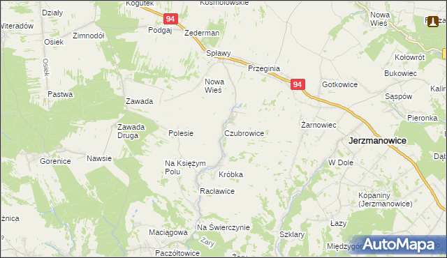 mapa Czubrowice, Czubrowice na mapie Targeo