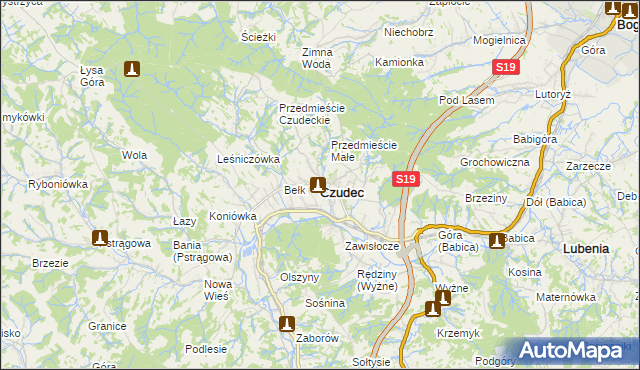 mapa Czudec, Czudec na mapie Targeo