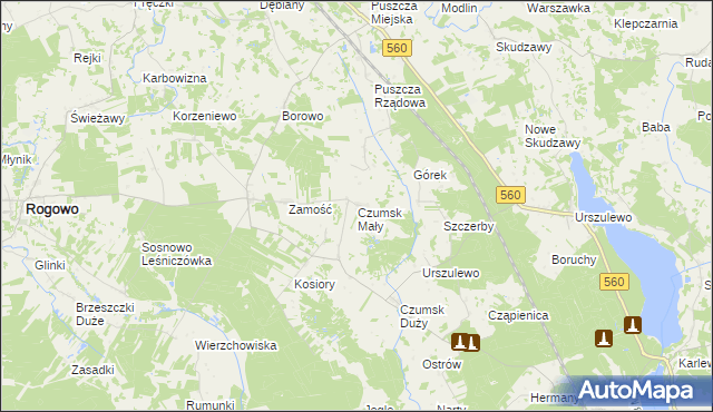 mapa Czumsk Mały, Czumsk Mały na mapie Targeo